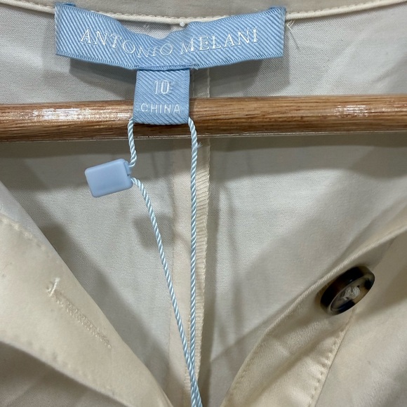 Antonio Melani NWT Women’s Size 10 Cream Button Down Collar Long Sleeve Midi - Picture 4 of 10